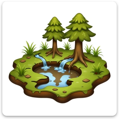 Emoji to be used on my dog’s Instagram highlight. It’s a highlight of my dogs adventures where they run through forests and splash through muds so an emoji of maybe a muddy puddle with forest or swampy elements sticker
