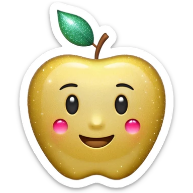 3D Apple-style emoji of fine, tiny glitter dust, sparkling brightly like magical dust. Small particles, glossy, smooth, soft shadows, white background.

 sticker