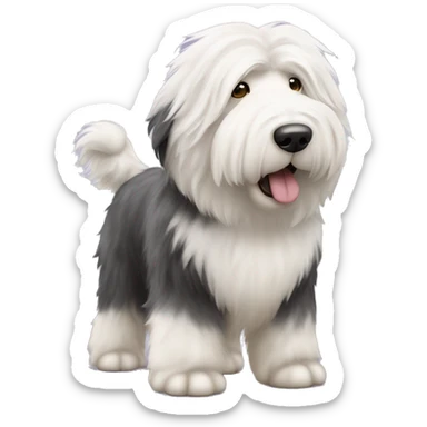 Dog old english sheepdog full-height sticker