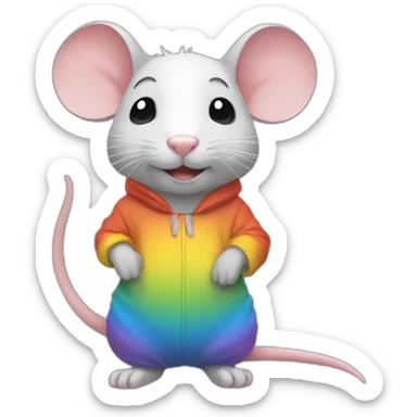 Un rat qui vomi un arc en ciel sticker