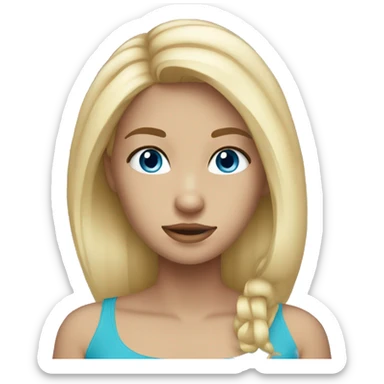 Blonde hair blue eyed girl sticker