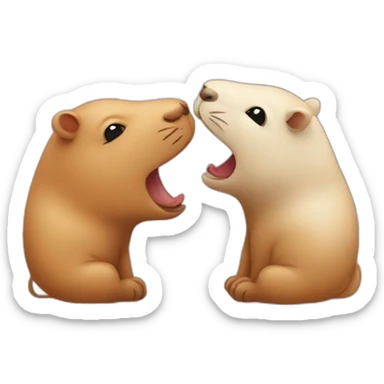 two kissing capibaras yin-yang sticker
