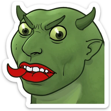 Cute Devil with kissing lips sticker