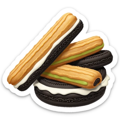 make the churros black like oreo cookie sticker