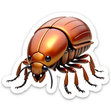 Cinematic Adorable Yawning Beetle Portrait Emoji, Head tilted slightly with a dramatic, wide-open yawn, showcasing a small, intricately armored form with softly drooping elytra and sleepy, half-closed eyes, Simplified yet irresistibly cute features, highly detailed, glowing with a soft, cozy metallic glow, high shine, relaxed yet expressive, stylized with a dash of whimsical natural charm, soft glowing outline, capturing the essence of a drowsy beetle that appears ready to stretch and yawn its way out of the screen! sticker