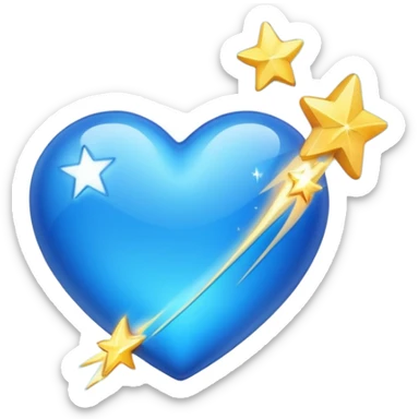 blue heart with a shooting star sticker