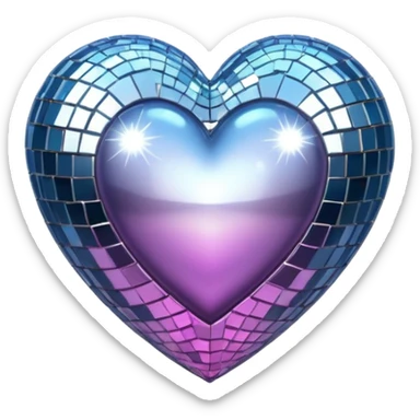 disco ball in shape of a heart sticker
