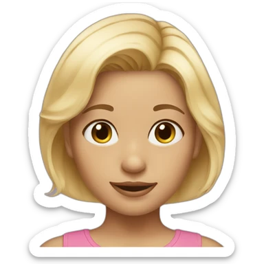 Mom and daughter toddler blonde hair sticker