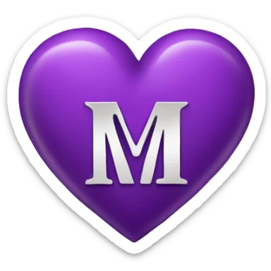 Purple heart with letter M sticker