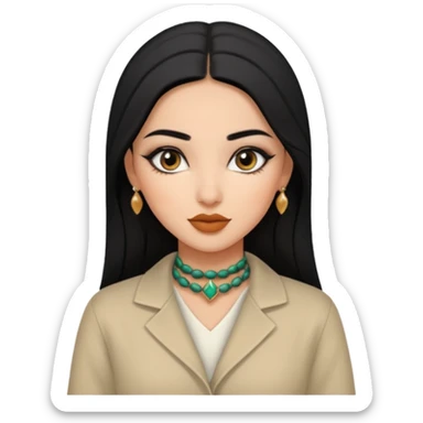 Une fille algérienne ou marocaine cheveux lisse trop belle vêtements stylés et des maquillages trop magnifique sticker