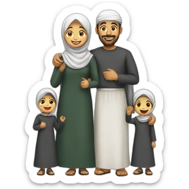 Happy Muslims family sticker