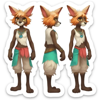 Colorful Anthro Fionbri Furry by Falvie-Griffsnuff-Kamirah-LiLaiRa, full body sticker