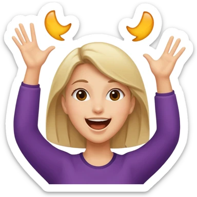 Really excited girl celebrating  sticker