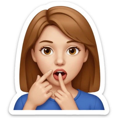 Una mujer mordiendose el dedo, sin la lengua para afuera y que el dedo este más omenos adentrod de la boca EL DEDO ADENTRO DE LA BOCA sticker