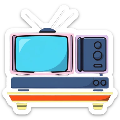 character watching TV sticker