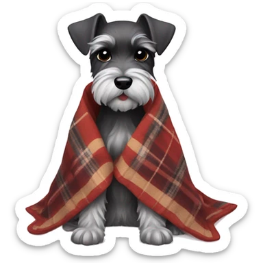 Mini schnauzer in blanket  sticker