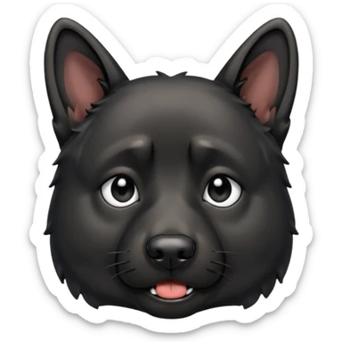 all black german shepherd face crying large tears looking sad sticker