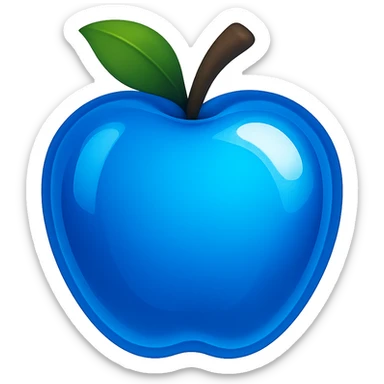 Make the blue part more vibrant and glass glossy, no symbols, no sword, in apple emoji style. sticker