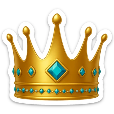 Make the princess crown gold and shiny, keep the original style. sticker