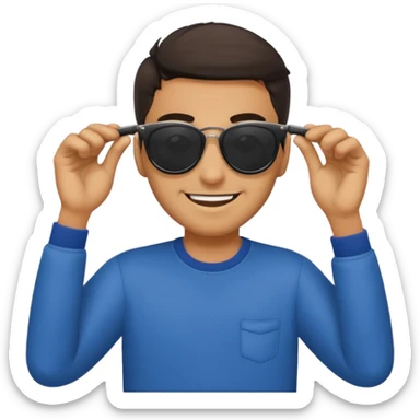 A chill guy tilting his sunglasses rizzily sticker