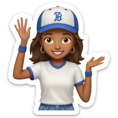 create a hiphop dance girl emoji sticker