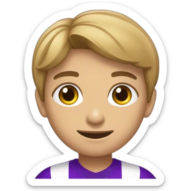 Niño Futbolista violeta con ribetes amarillos  sticker