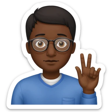 Emoli hombre con lentes poco cabello negro y nariz grande sticker