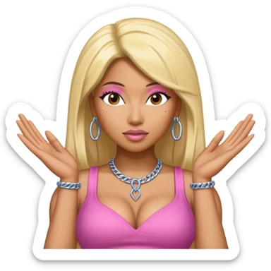 Nicki Minaj with two hands on both sides sticker