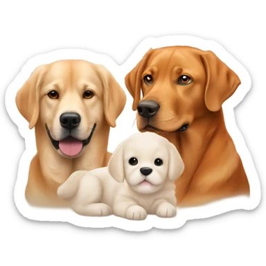 Couple and fox red Labrador and golden retriever sticker