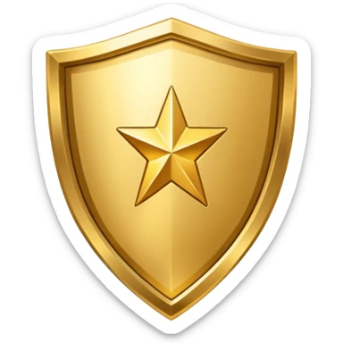 Gold shield with trophy shine sticker