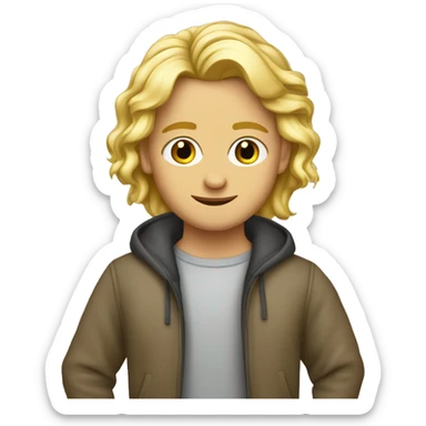 Paar aus grauhaarigem jungen Mann und blonden Mädchen sticker