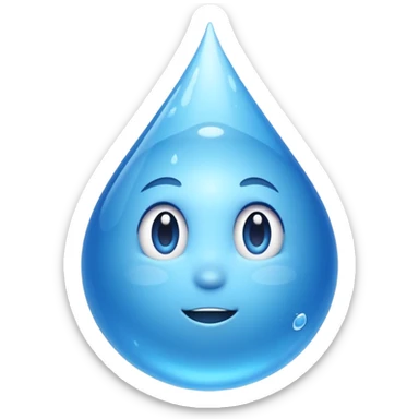 una gota de agua como dibujo animado como en la pelicula de elemental de puixar sticker