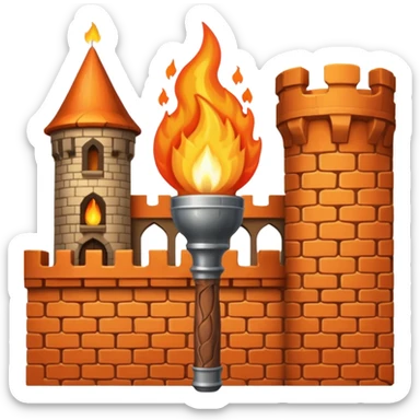 A flaming torch like you'd see in a medieval castle sticker