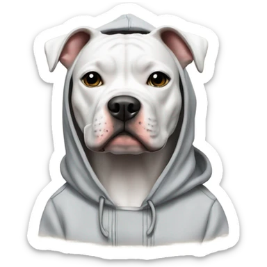 American staffordshire terrier wearning hoodie  sticker