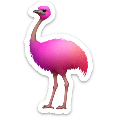 Pink ombre full body ostrich with glitter sticker