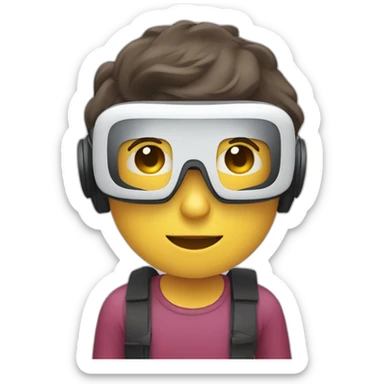 person with virtual reality goggles sticker