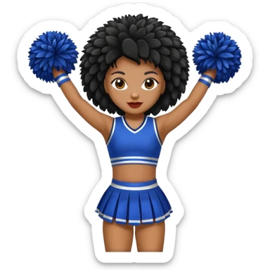 african american cheerleader pom pom sticker