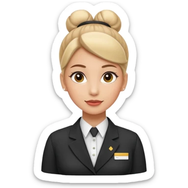 Fais-moi une réceptionniste pour un hôtel de luxe avec des habits un peu plus classe sticker