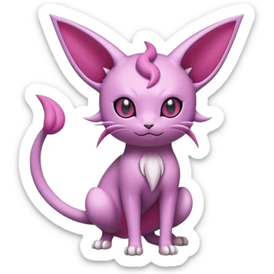 Purugly-Espeon-Skitty-Pokémon-Fakémon-hybrid-creature (full body) sticker