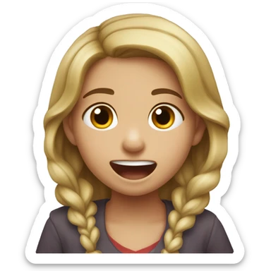 Niña riendo a carcajadas  y llorando del risa sticker