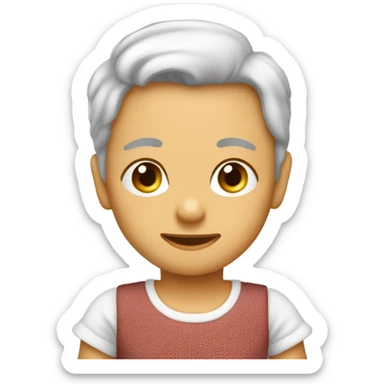 Emziğinin askısı kırmızı olan kız bebek sticker