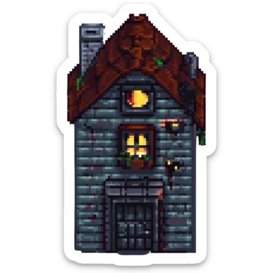 2D house in style gotham city, darkness  sticker