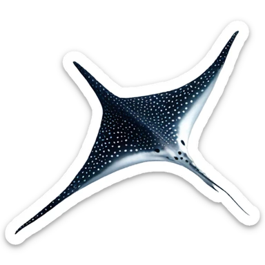 Black with white dots eagle ray sticker