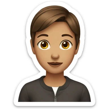 A short brown hair girl sticker