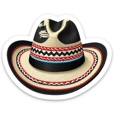 Colombian Sombrero Voltiao black and white sticker
