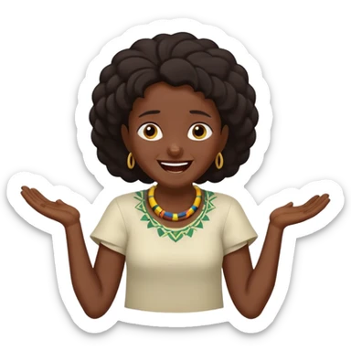 Baiza Ethiopian, dark hair Oldest but immature, no filter, funny Pose: laughing wildly, arms flailing sticker