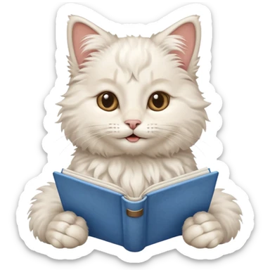  gatita grecia feliz en viendo una libreta anillada  sticker