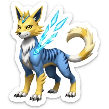 Zeraora-Renamon-Lombax-Weregarurumon-fusion-creature (full body sticker