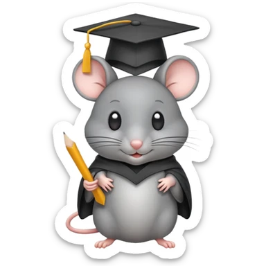 Mouse with mortarboard sticker