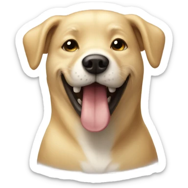 Blonde dog with snuggle tooth sticker
